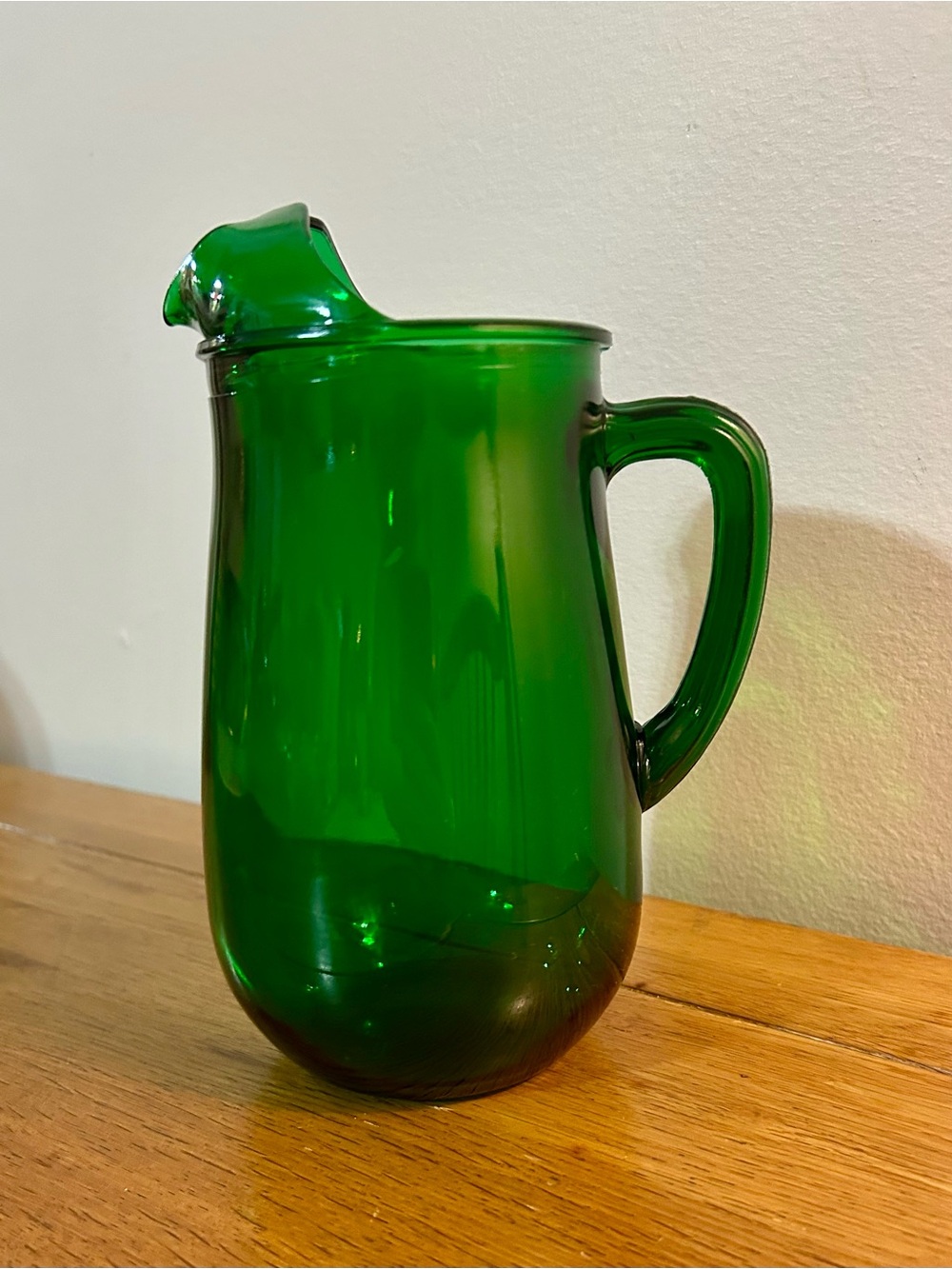 Vintage Anchor Hocking Forest Green Glass Pitcher